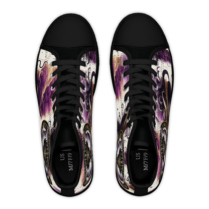 Orisha Based OYA Inspired High-Top Sneakers, Gift for Devotee or Godparent! stylish spiritual footwear!