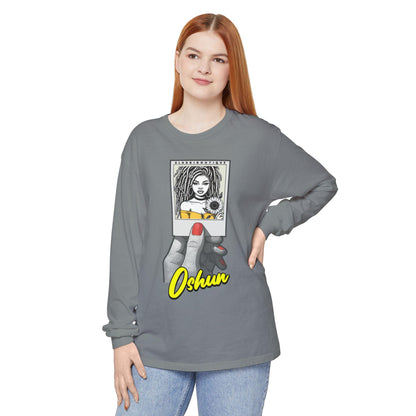 Polaroid Oshun Long Sleeve Tee for Devotee & Godparent ! Orisha Polaroid Collection