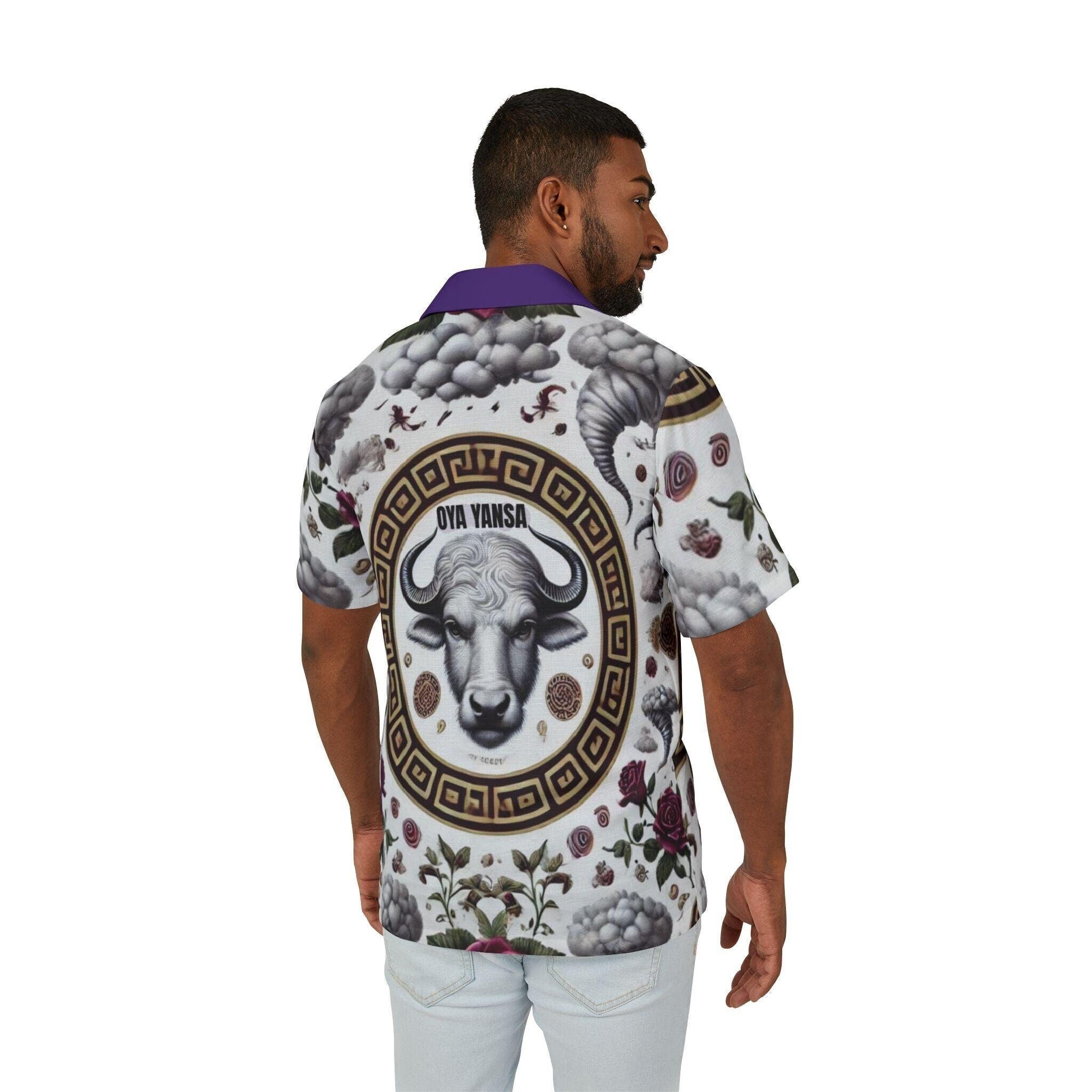 Orisha Oya Yansa Hawaiian Style Button Down Shirt - Gift for Devotee or Godparent