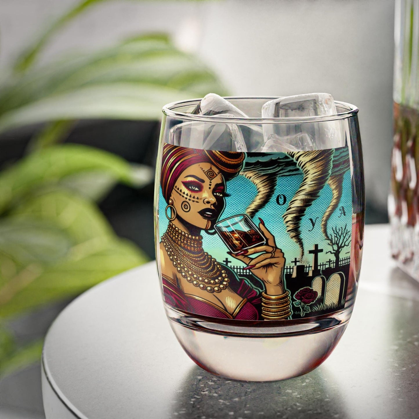 Oya Yansá “Cheers To” Whiskey Style Drinking Glass – Gift for Devotee or Godparent