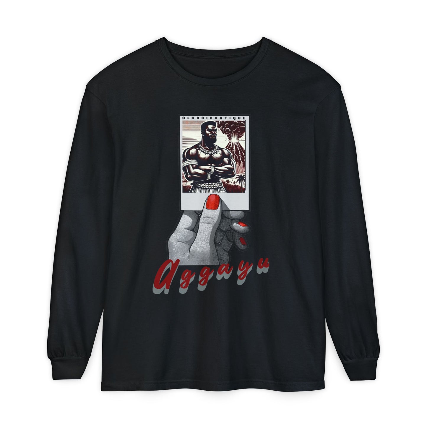 Polaroid Aggayú (Agayu) Long Sleeve Tee for Devotee & Godparent! Orisha Polaroid Collection