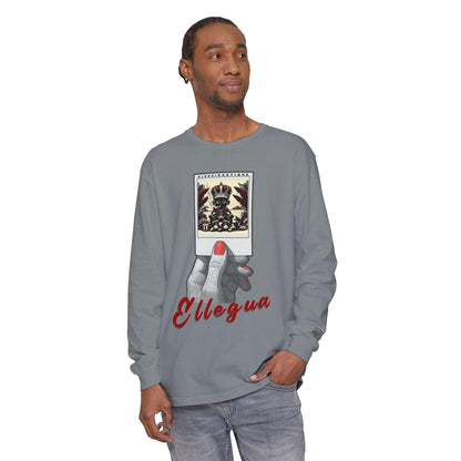 Polaroid Eleggua (Elegua) Long Sleeve Tee for Devotee & Godparent ! Orisha Polaroid Collection