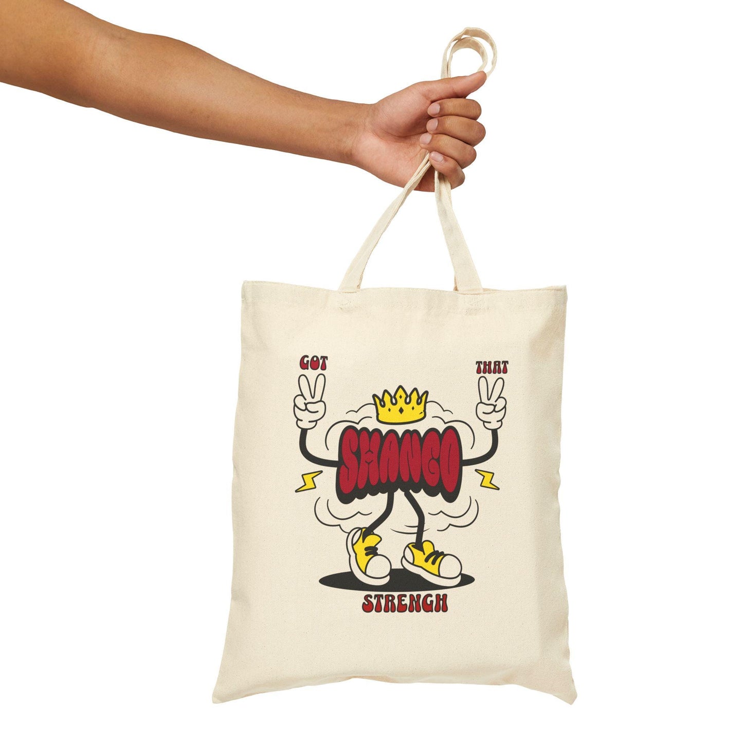 Got that SHANGO Strength! cute Orisha Shango tote bag! Gift for Devotee or Godparent