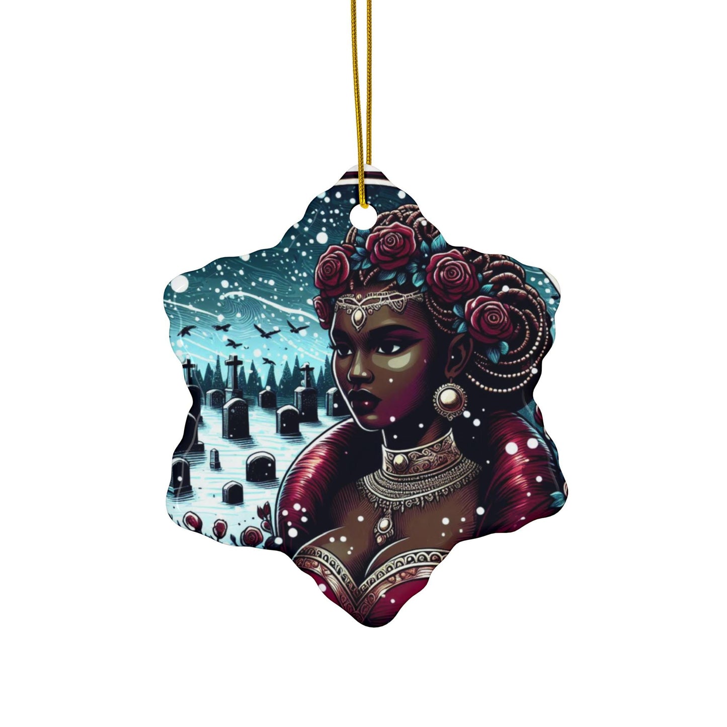Orisha OYA winter theme Ornament, Orisha festive decor!  Gift for devotee or godparent!