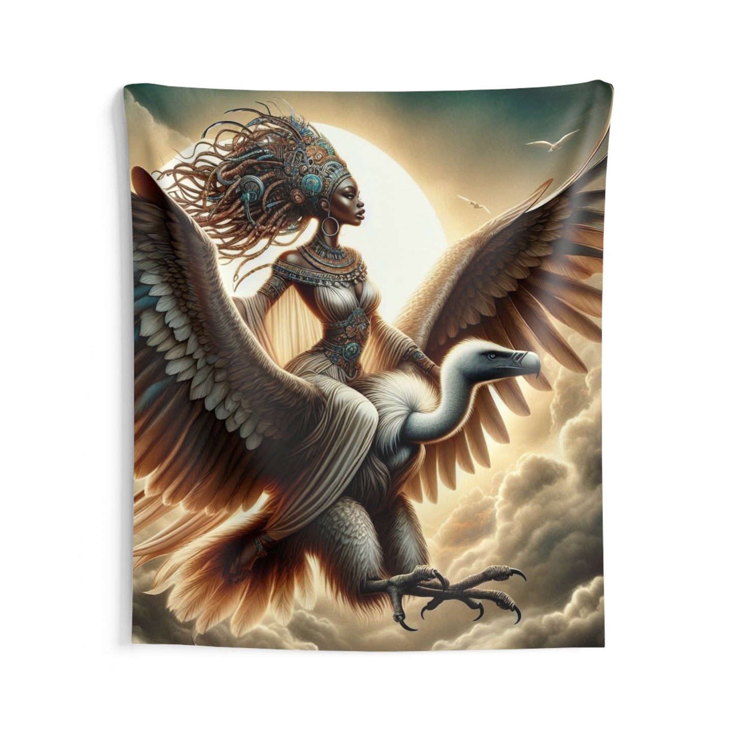 Orisha Oshun KOLE "Beauty & the Vulture" Altar Tapestry! Sacred Space Tapestry dedicated to Oshun Kole! gift for Godarent or Devotee!