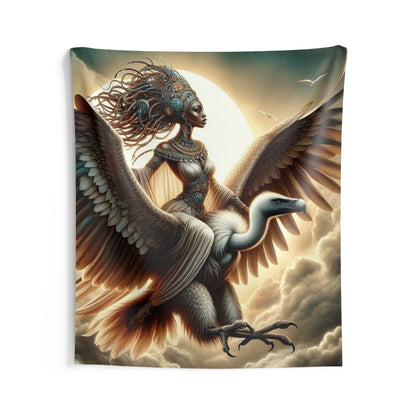Orisha Oshun KOLE "Beauty & the Vulture" Altar Tapestry! Sacred Space Tapestry dedicated to Oshun Kole! gift for Godarent or Devotee!