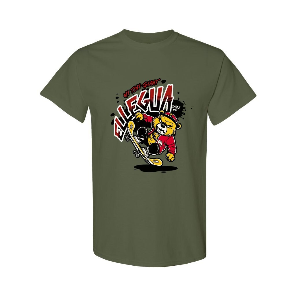 Orisha ELLEGUA "my tiny giant" cute bear on skateboard urban style T-shirt!! Eshu ELLEGUA unisex tshirt