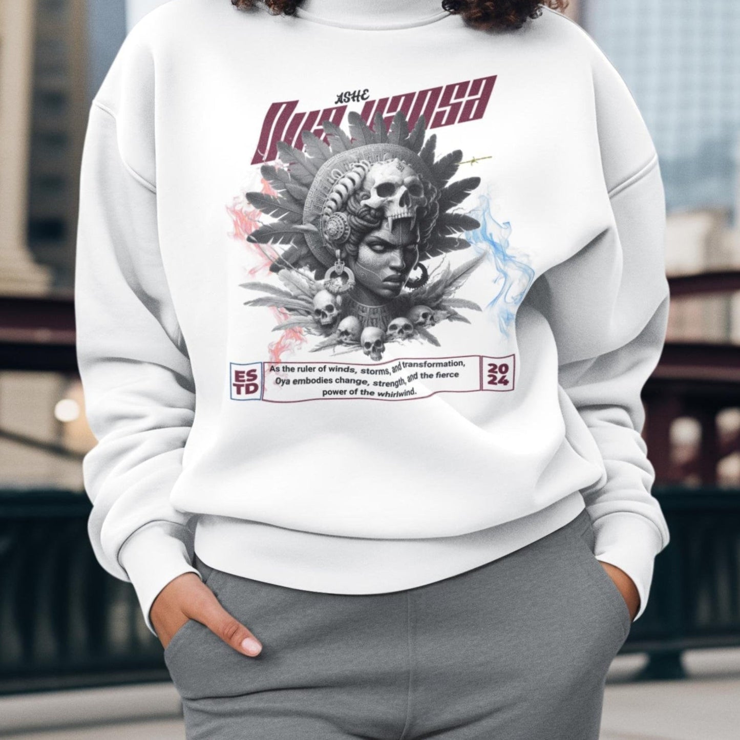 Orisha Oya Yansá “Marble Royalty” Sweatshirt – Ruler of Storms | Gift for Devotee or Godparent