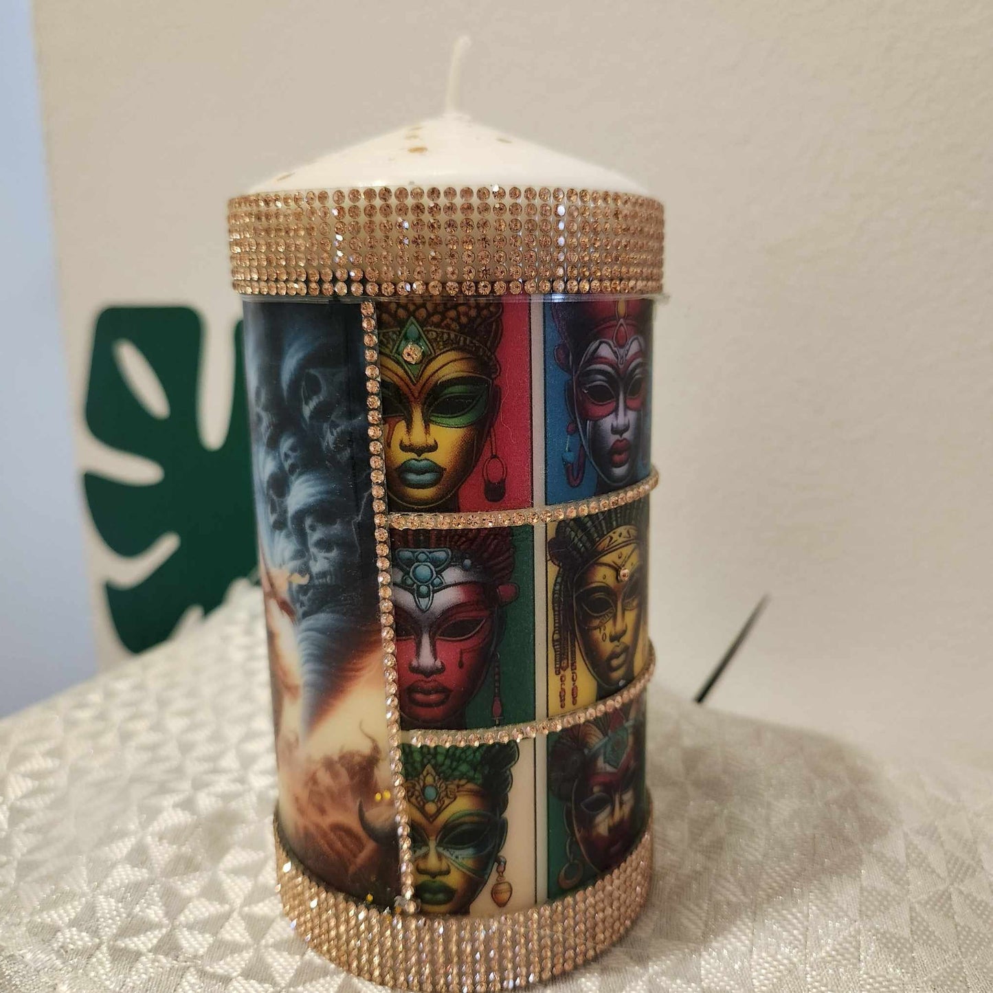 Orisha OYA Yansa Buffalo Rider, Tornado Maker, Queen of the Mask And Cemetary, Elegant Custom Decor Altar Candle!