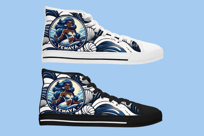 Maferefun YEMAYA High-Top Sneakers – Orisha Urban Style | Gift for Devotee or Godparent