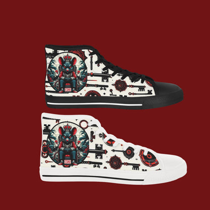Orisha ESHU inspired "KEY HOLDER" High Top Sneakers! Gift for devotee or godparent! Stylish Orisha based Footwear/Sneakers