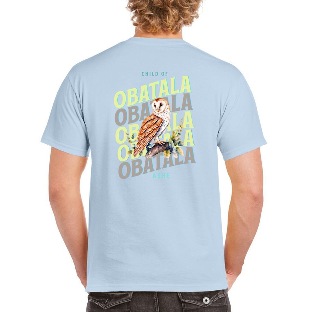 Orisha OBATALA Owl Ashe Unisex Retro tshirt, Child of Obatala Tshirt, Ashe Obatala Afroculture Yoruba Orisha Tshirt