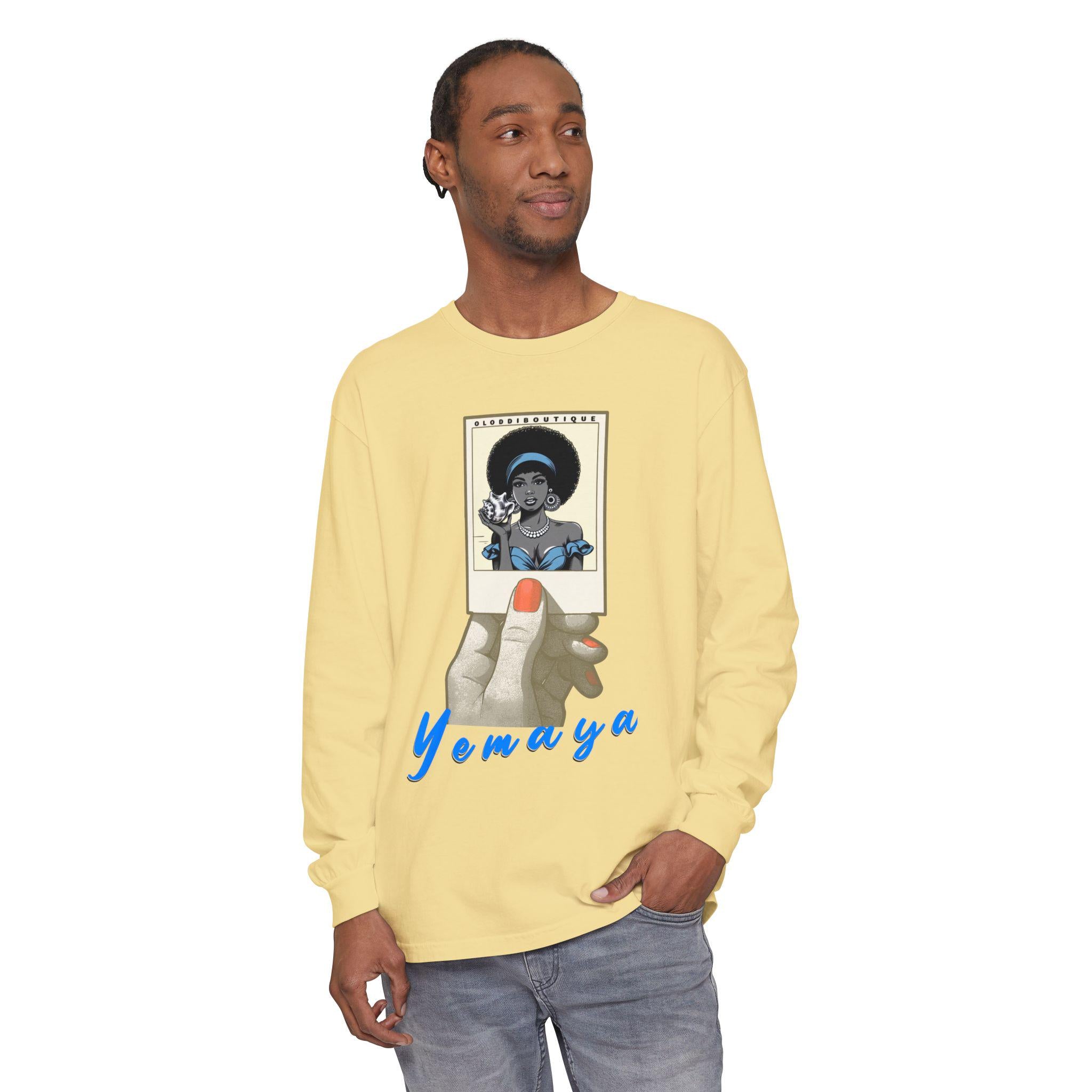 Polaroid Yemaya Long Sleeve Tee for Devotee & Godparent ! Orisha Polaroid Collection