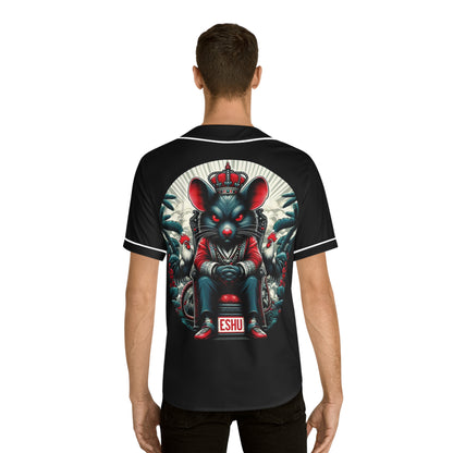 ASHE Jersey, Orisha inspired Urban Royal Crowned ESHU Rat on Throne in the Jungle Baseball Jersey!