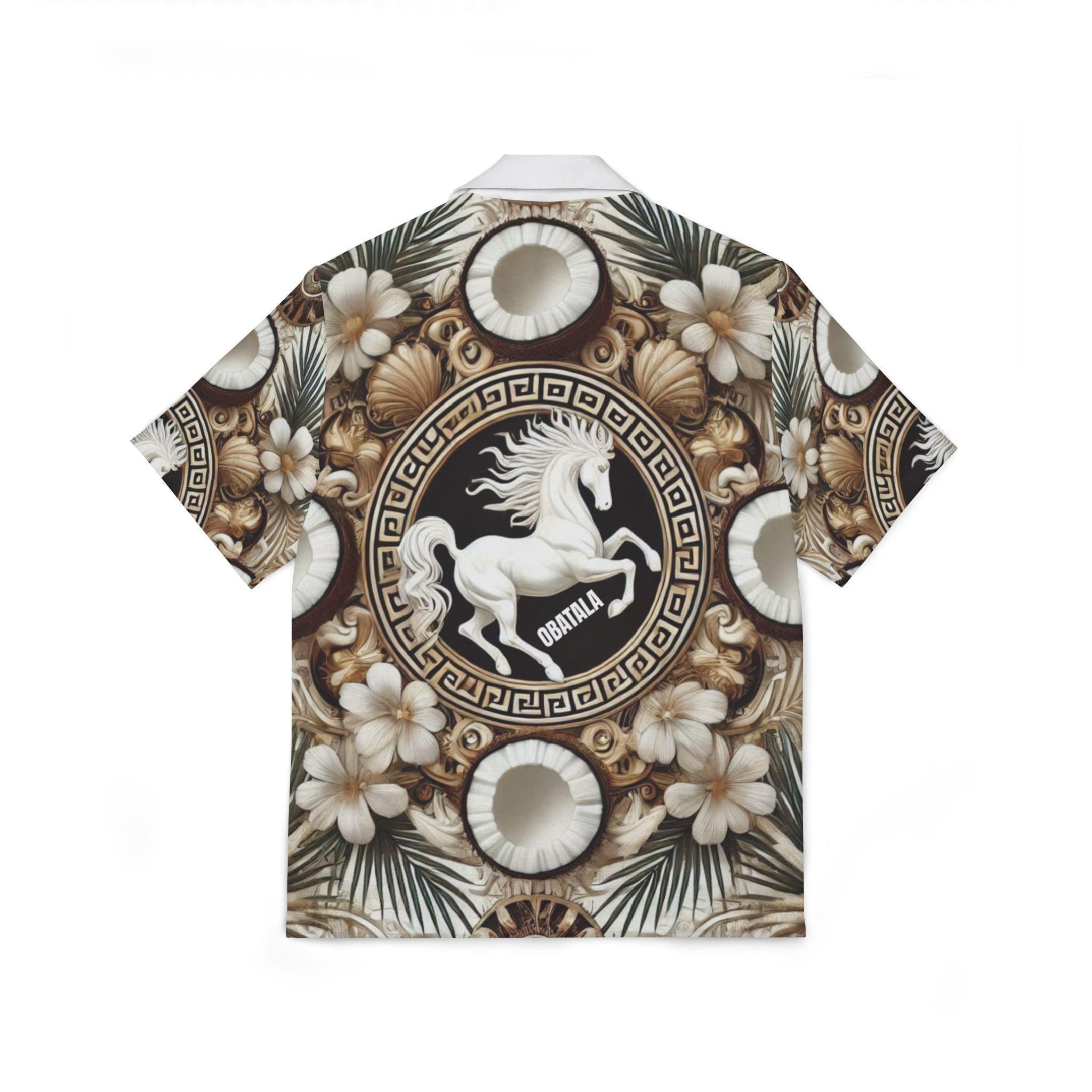 Orisha Obatala Hawaiian Style Button Down Shirt - Gift for Devotee or Godparent