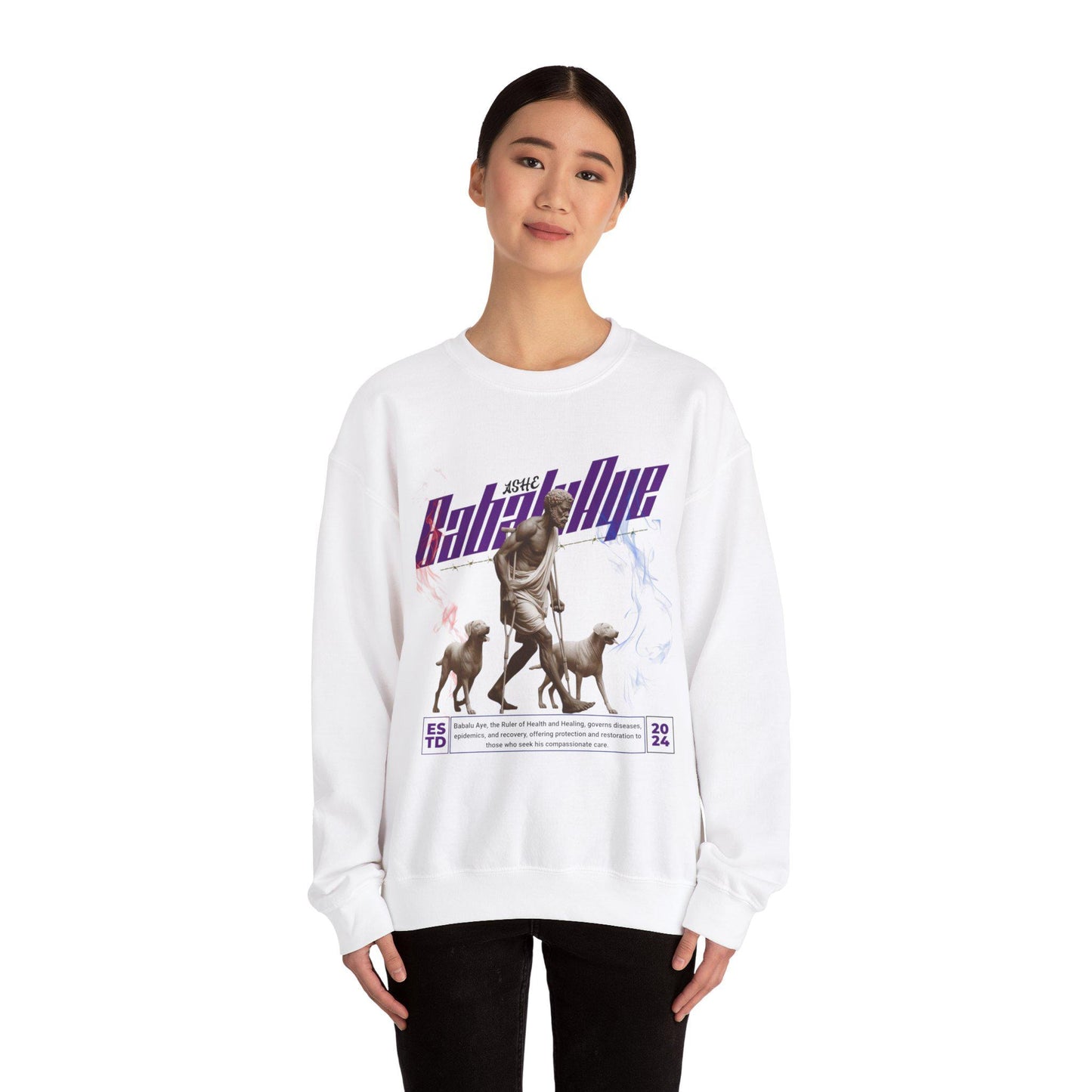 Orisha Babalu Aye Marble Royalty Sweatshirt - Ruler of Healing | Gift for Devotee or Godparent
