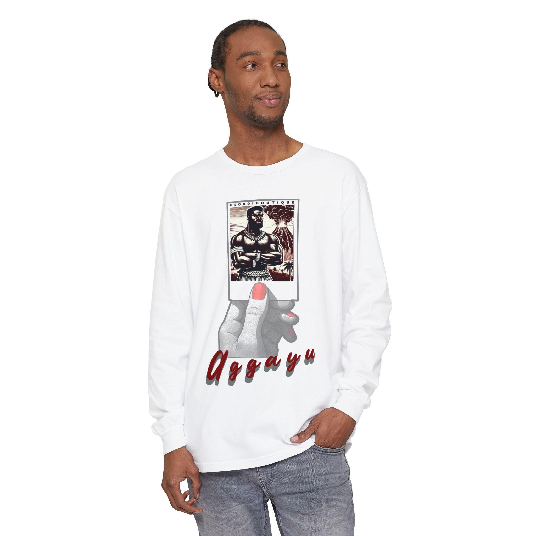 Polaroid Aggayú (Agayu) Long Sleeve Tee for Devotee & Godparent! Orisha Polaroid Collection