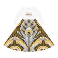Orisha OSHUN Women's Long Sleeve Dance,Gift for Devotee or Godparent! Fall/Winter Lucumi Based Ladies Dress!