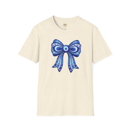Blue Evil Eye Bow T-Shirt | Nazar Protection Graphic Tee