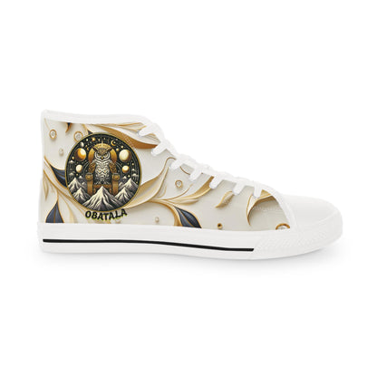 Orisha OBATALA "Calming Whites" High Top Sneakers! Gift for Devotee or godparent! Stylish Spiritual Footwear!