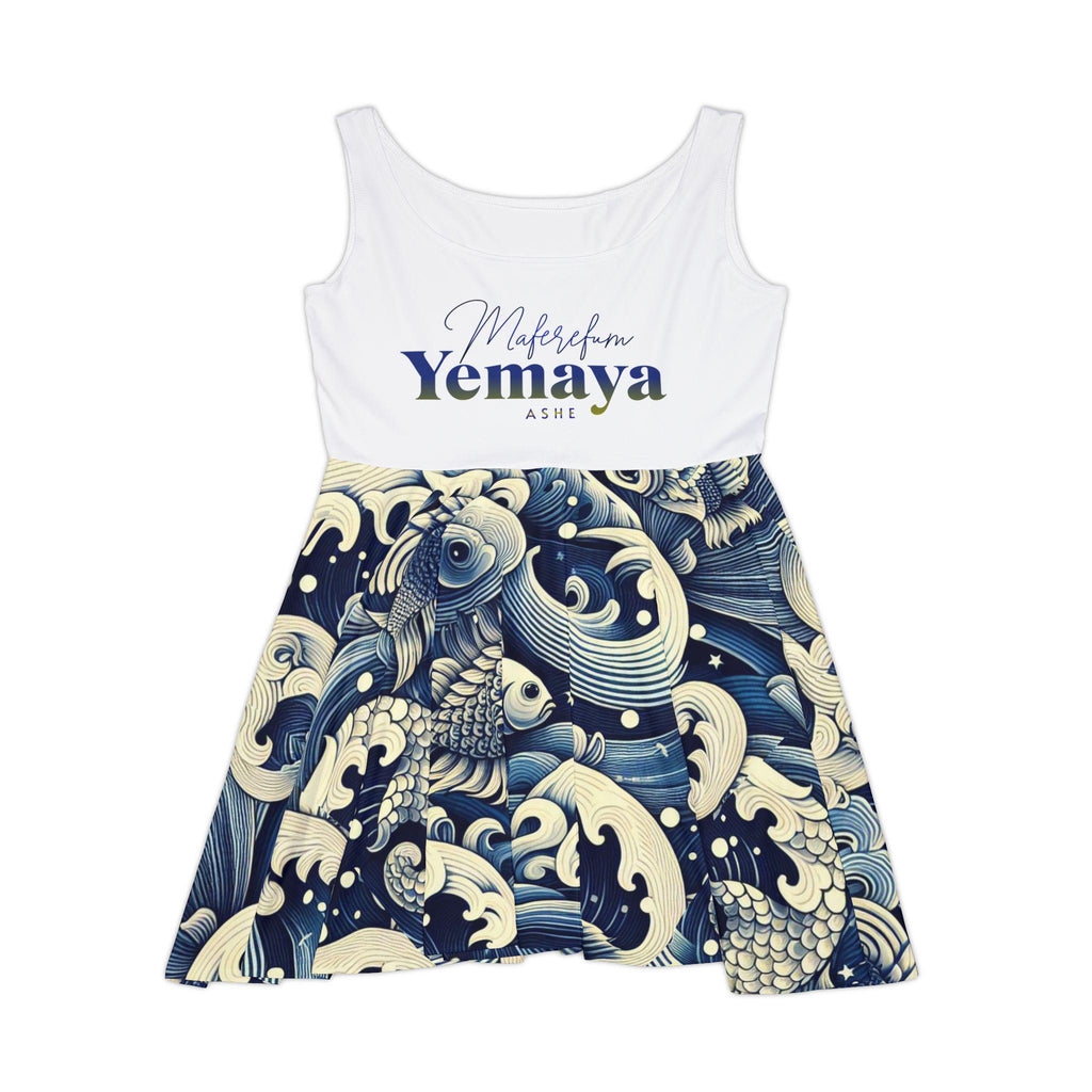 Maferefun YEMAYA Summer Skater Style Dress!Gift for Devotee or Godparent! Lucumi Based Yemaya Dress