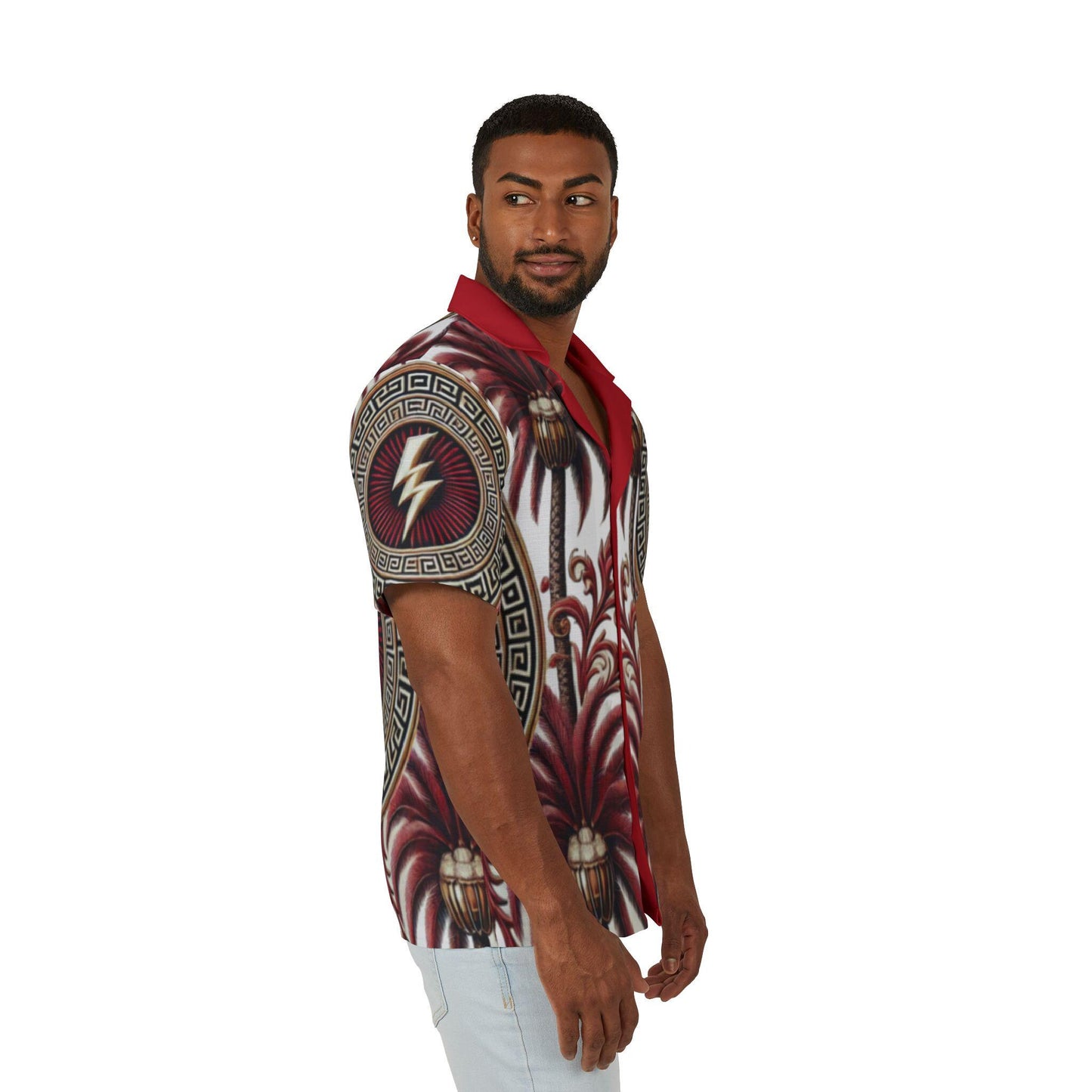Orisha Chango Hawaiian Style Button Down Shirt - Gift for Devotee or Godparent