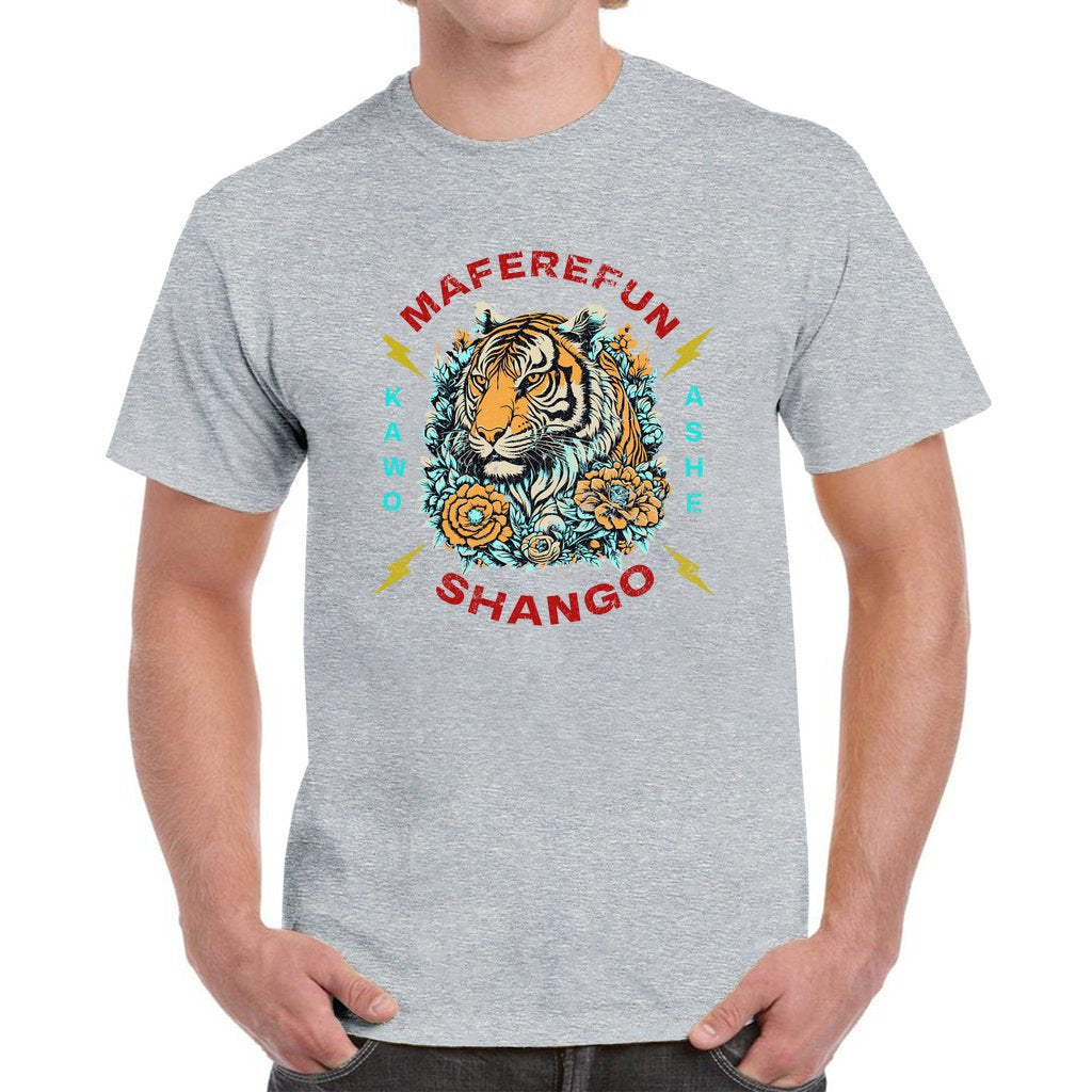 Maferefun SHANGO tiger and lightening Kawo Ashe Tshirt!