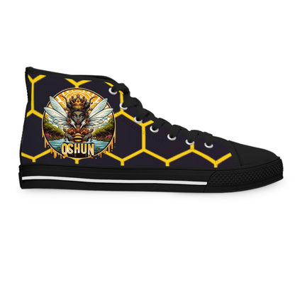 Orisha OSHUN "Honeycomb" High-Top Sneaker! Gift for Devotee or Godparent! Stylish Spiritual Footwear!!