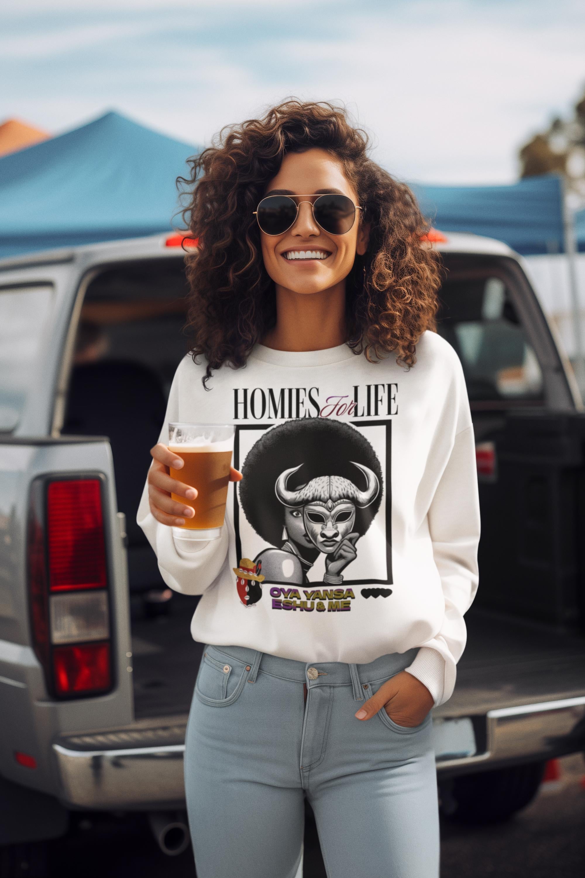Homies for Life, Oya Eshu and Me Sweatshirt, Gift for Godparent or Devotee!