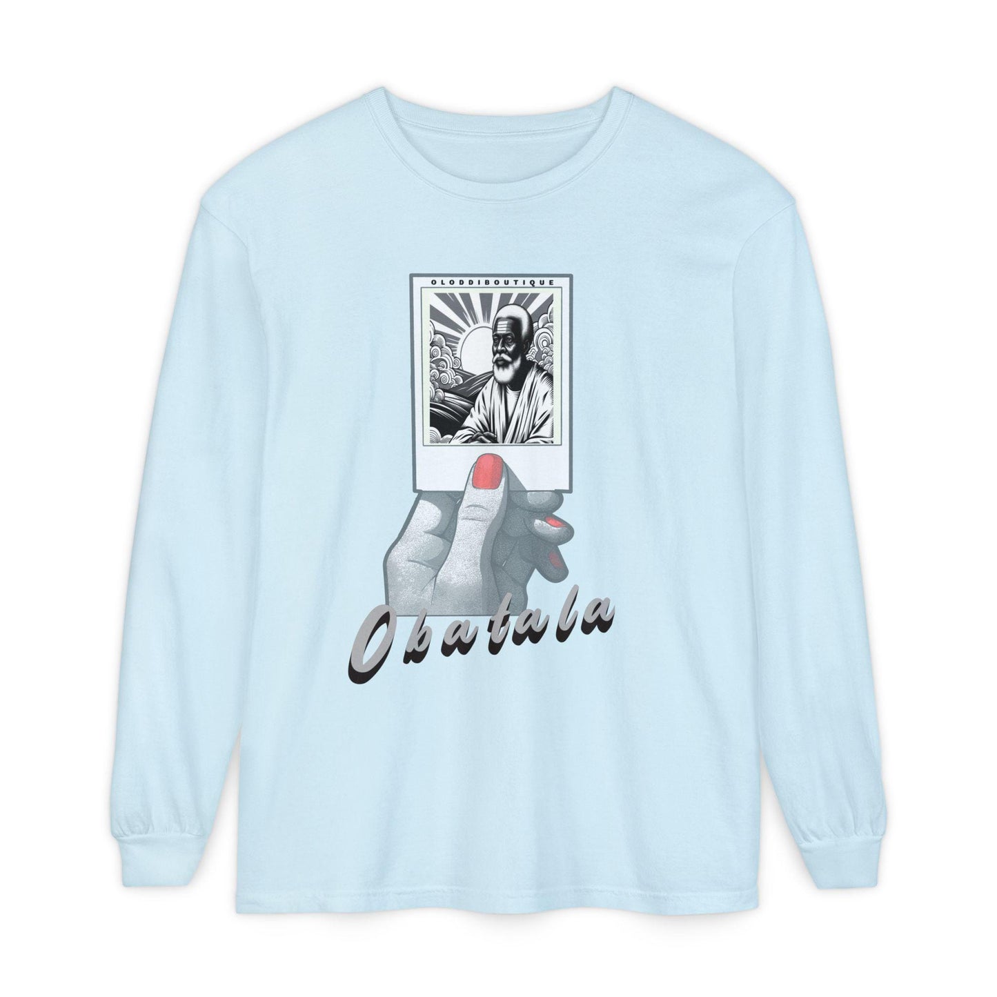 Polaroid Obatala Long Sleeve Tee for Devotee & Godparent ! Orisha Polaroid Collection