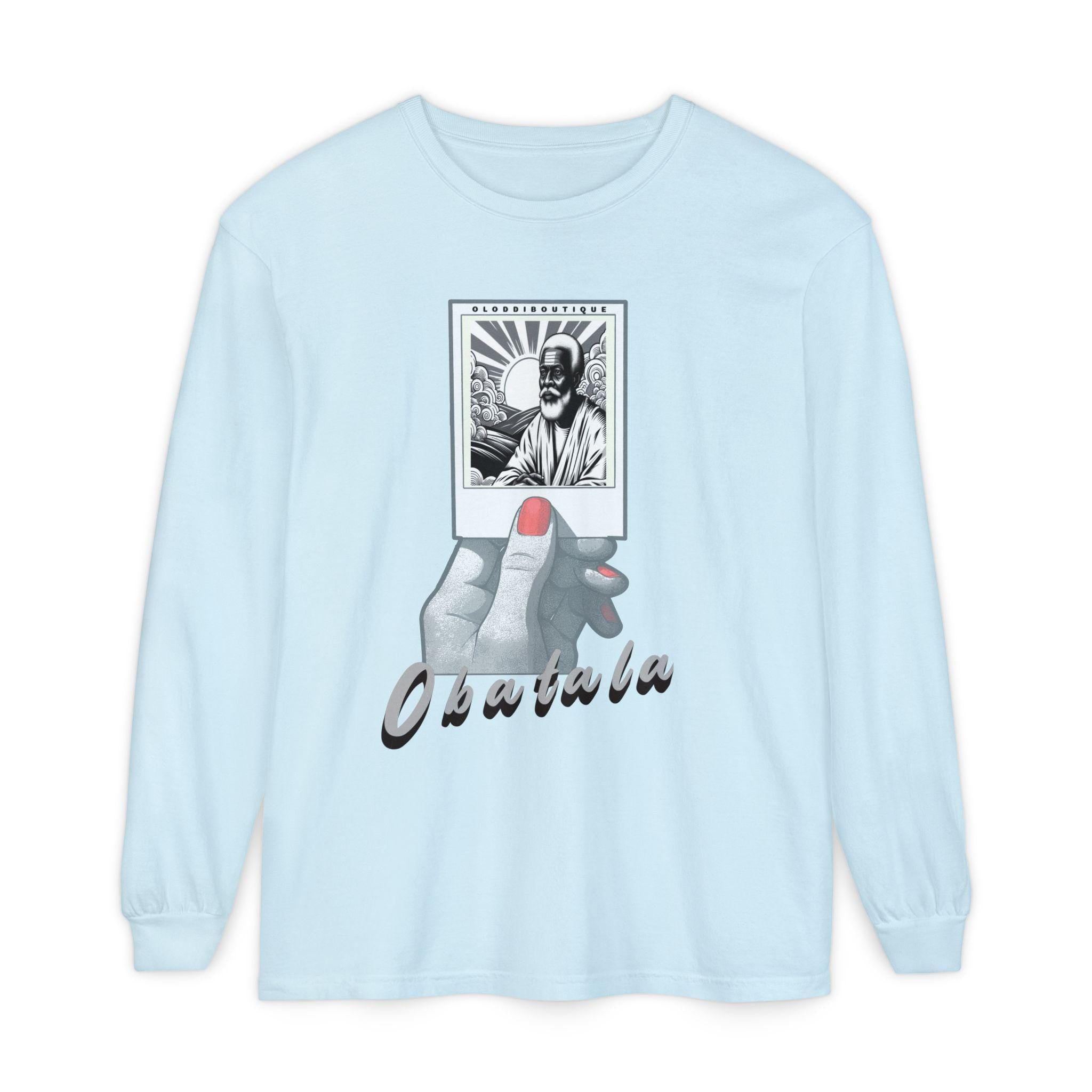 Polaroid Obatala Long Sleeve Tee for Devotee & Godparent ! Orisha Polaroid Collection