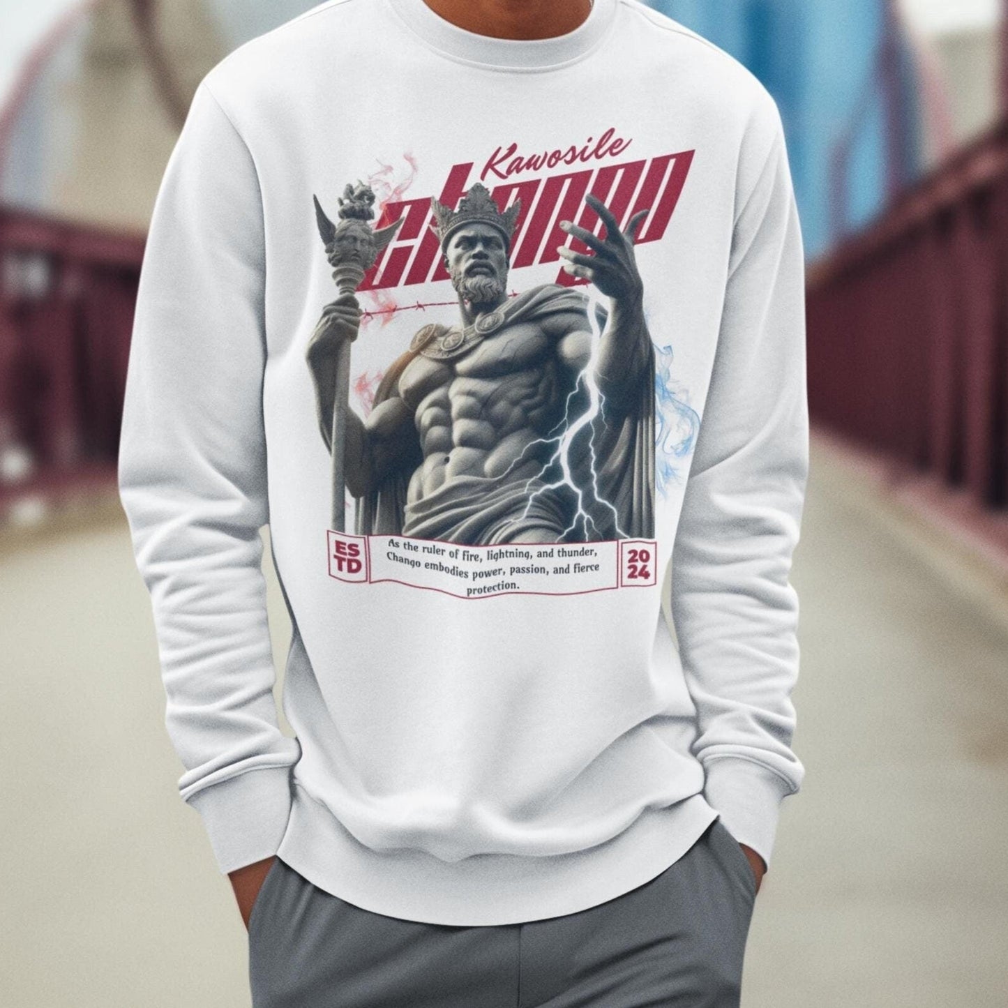 Orisha Changó “Marble Royalty” Sweatshirt – Ruler of Thunder | Gift for Devotee or Godparent