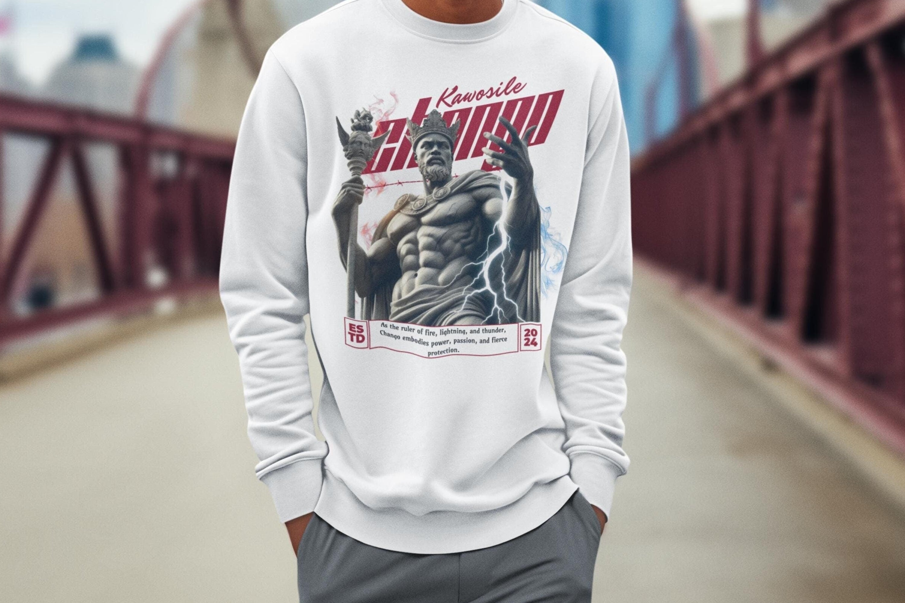 Orisha Changó “Marble Royalty” Sweatshirt – Ruler of Thunder | Gift for Devotee or Godparent