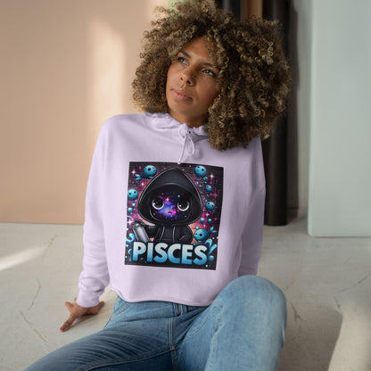 Pisces Crop Hoodie, Astrology Clothing, Zodiac Sign Apparel, Cute Hoodie for Her, Unique Gift for Pisces, Horoscope Fashion
