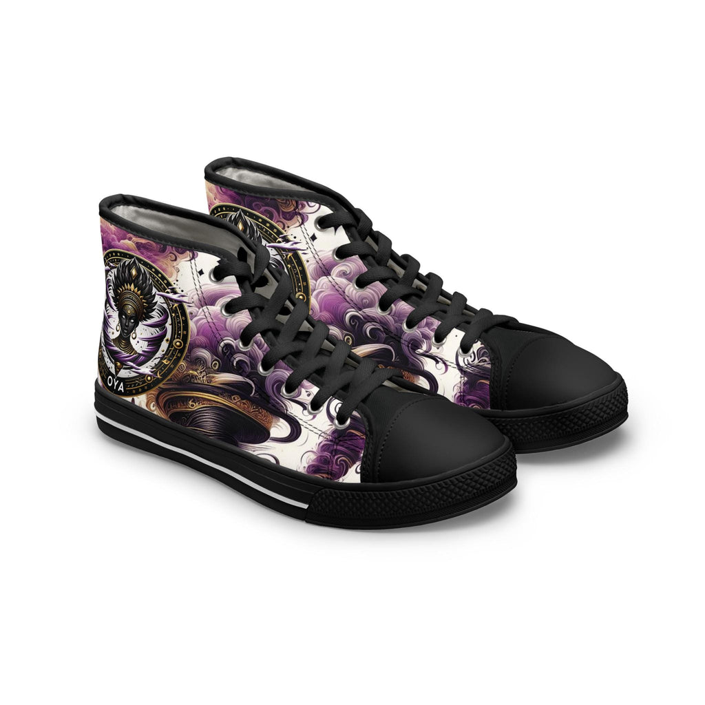 Orisha Based OYA Inspired High-Top Sneakers, Gift for Devotee or Godparent! stylish spiritual footwear!
