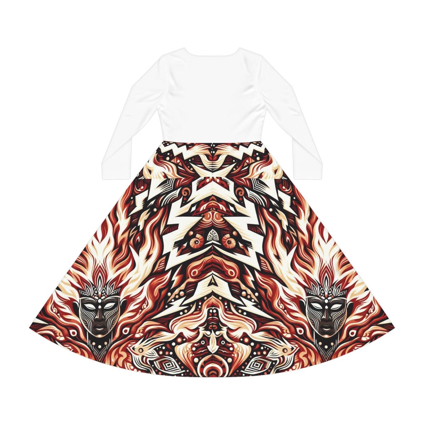 Maferefun CHANGO Long Sleeve Dress! Gift for Devotee or Godparent! Fall/winter Lucumi based Orisha CHANGO dress