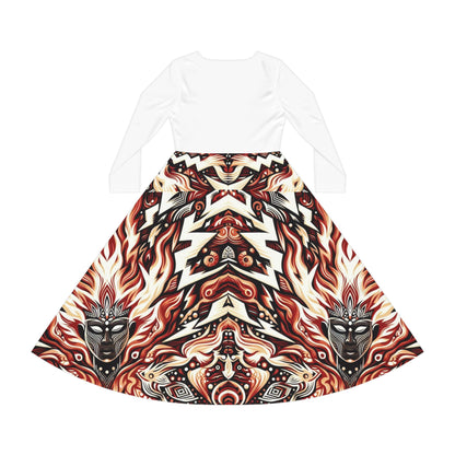 Maferefun CHANGO Long Sleeve Dress! Gift for Devotee or Godparent! Fall/winter Lucumi based Orisha CHANGO dress