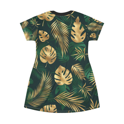ASHE! Tropical Golden leaves and  ASHE! Honey Drip Tshirt DRESS!
