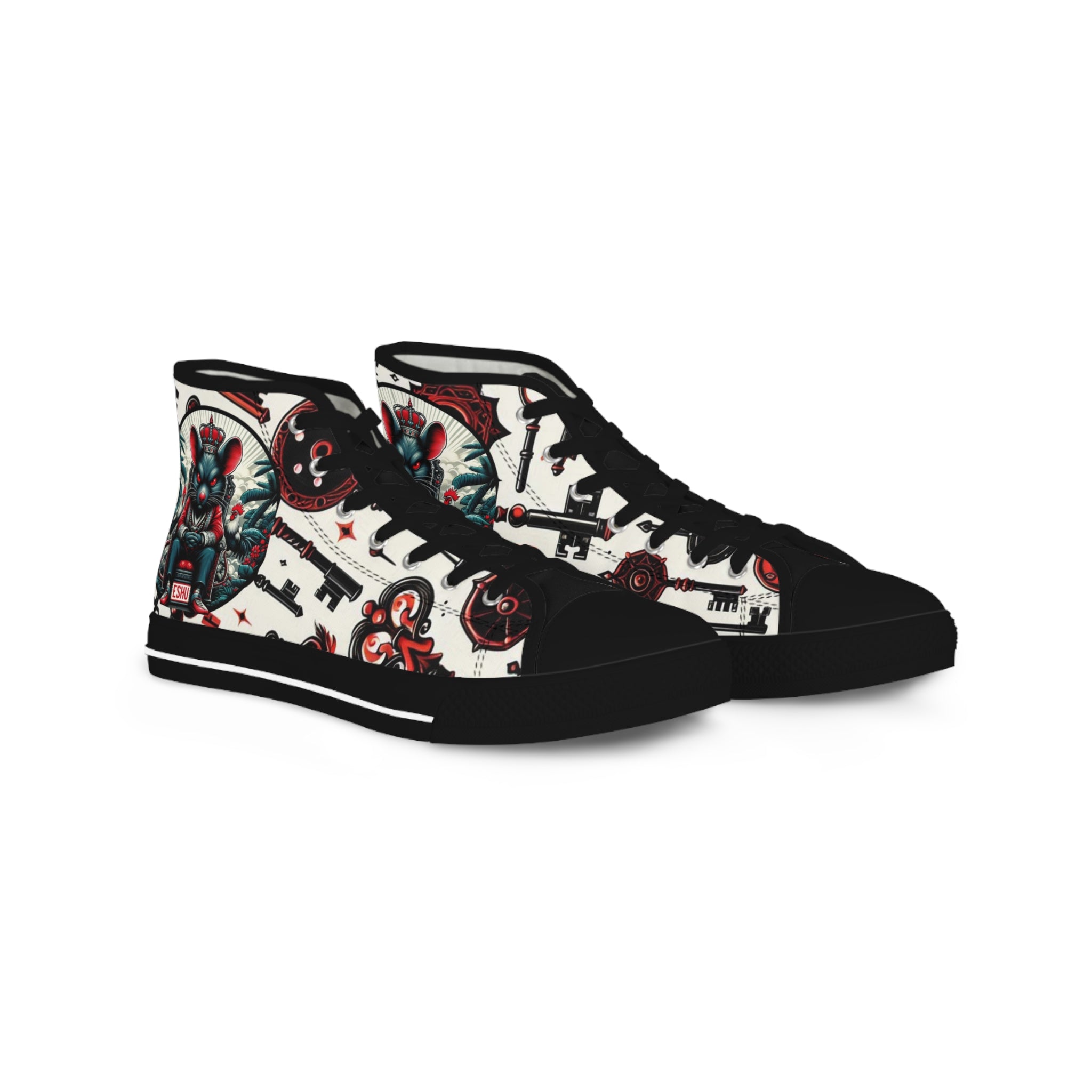 Orisha Eshu “Key Holder” High Top Sneakers – Gift for Devotee or Godparent