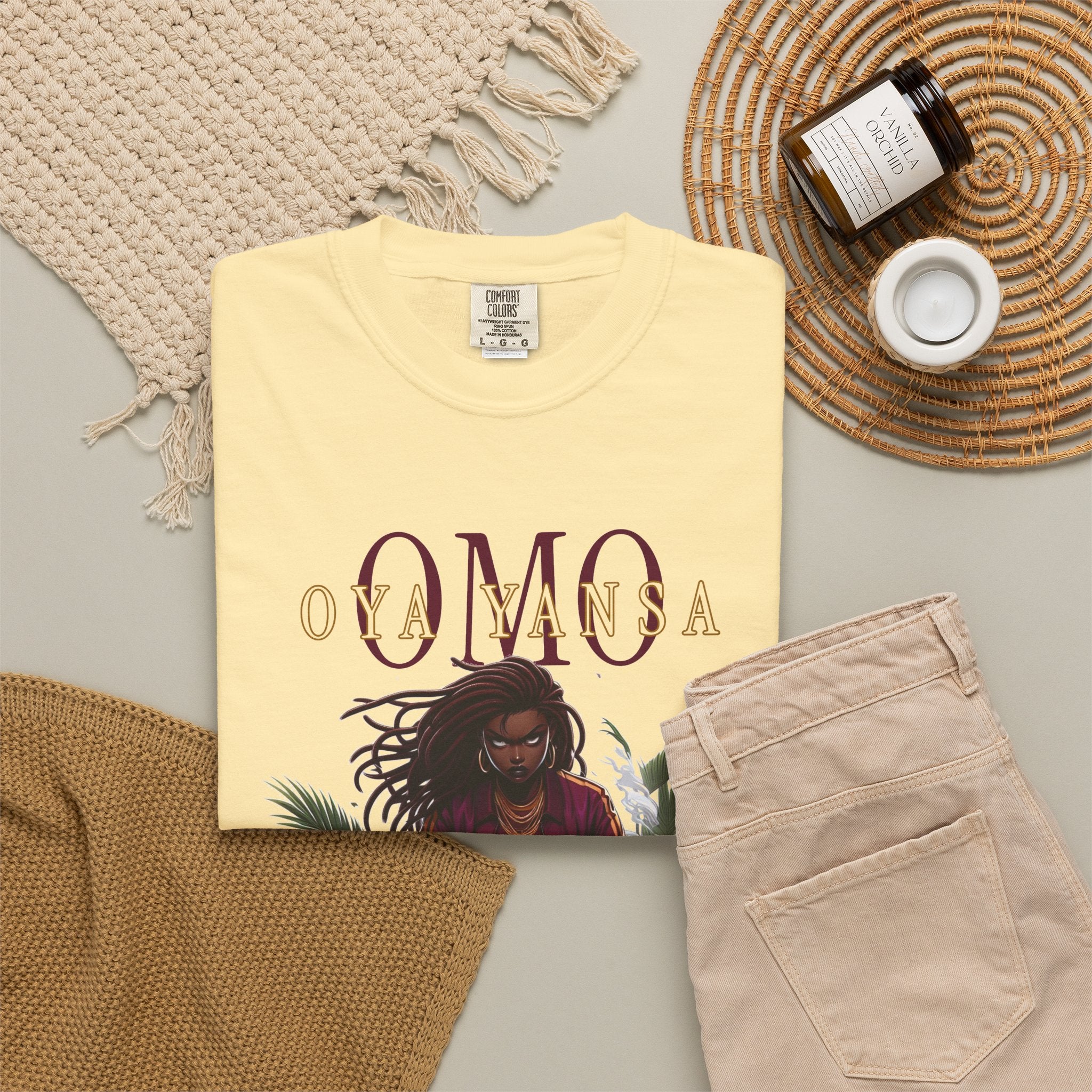 Omo OYA YANSA Shirt, Afro-Spiritual Tee Gift for Godparent or Devotee! Orisha Inspired Comfort Colors T-Shirt