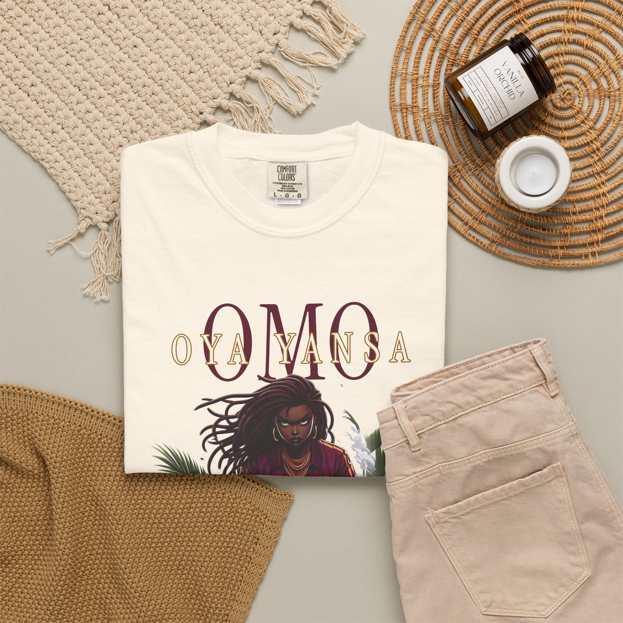Omo OYA YANSA Shirt, Afro-Spiritual Tee Gift for Godparent or Devotee! Orisha Inspired Comfort Colors T-Shirt