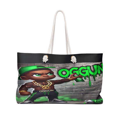 Orisha Oggún Graffiti Weekender Bag – Stylish On-The-Go | Gift for Devotee or Godparent