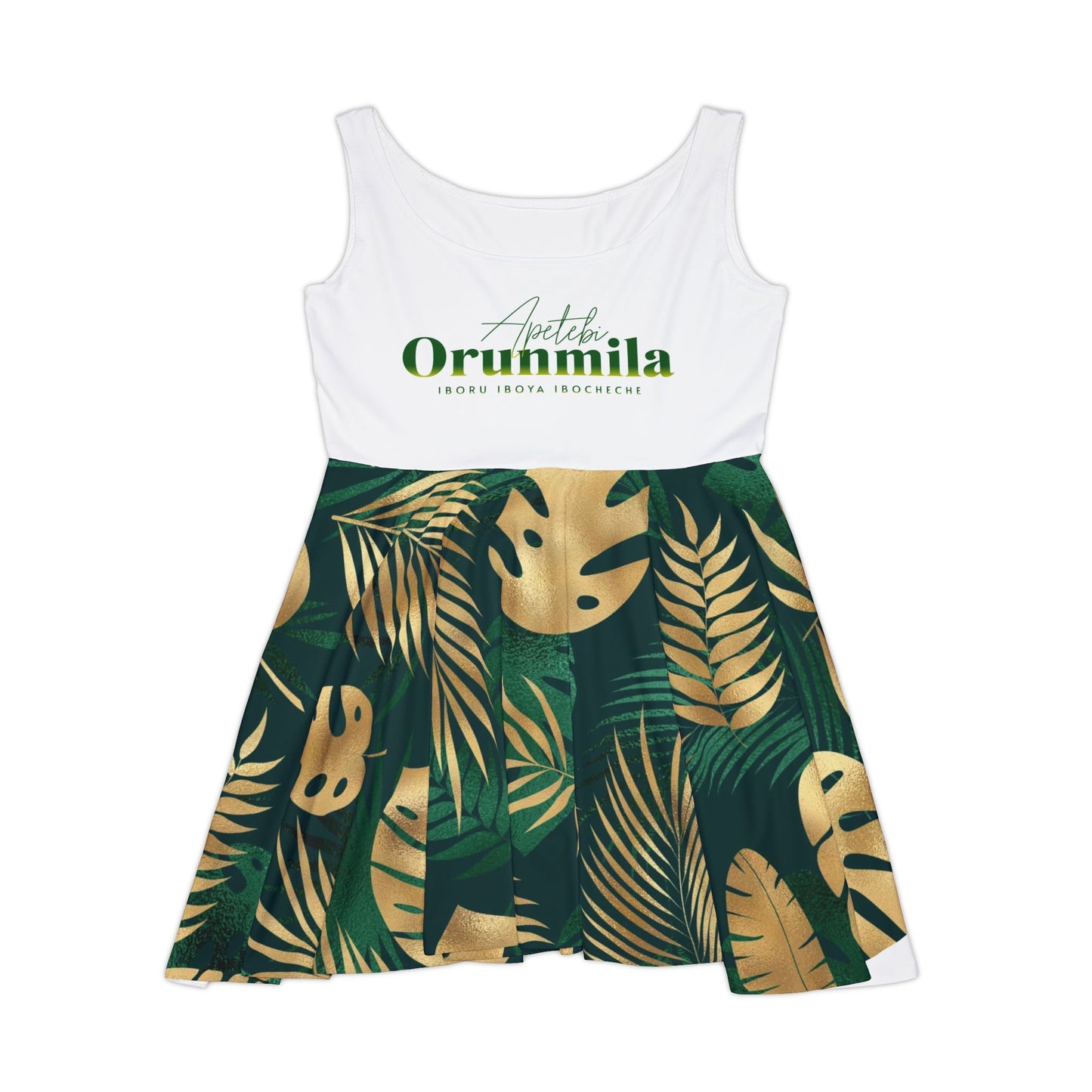 Apetebi Orunmila Summer Skater Dress – Orisha Gift for Devotee or Godparent