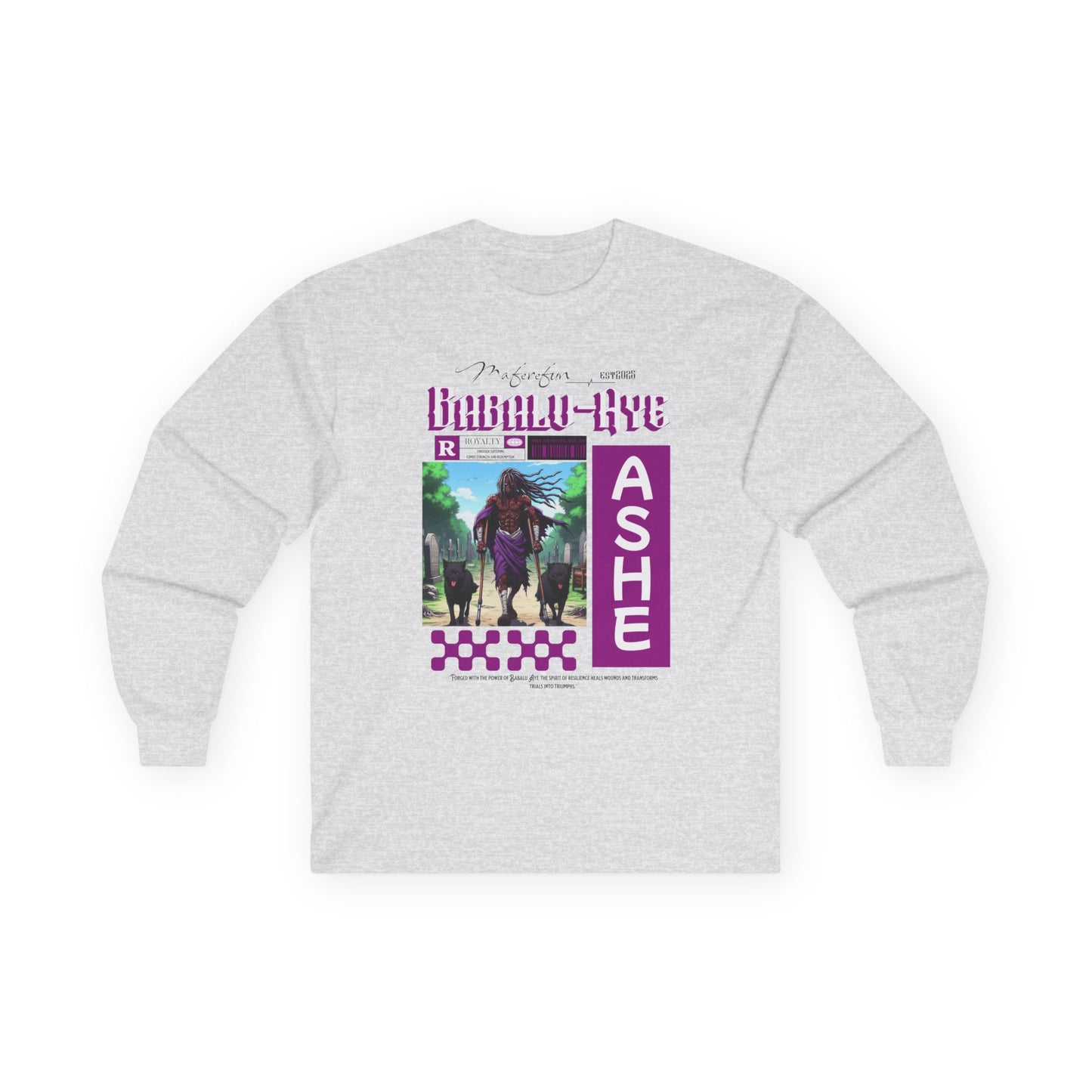 Orisha Babalu Aye Anime-Inspired Long Sleeve T-Shirt - Gift for Devotee or Godparent