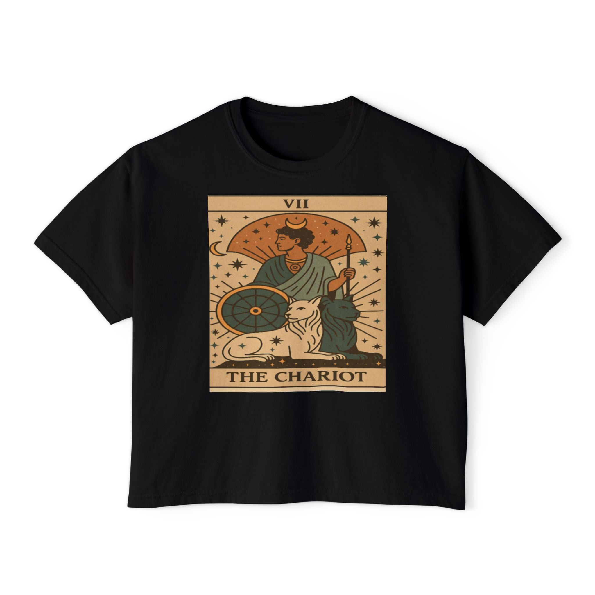 The Chariot Tarot Shirt, Vintage Style Boxy Tee, Major Arcana Graphic Tee, Gift for friends or family