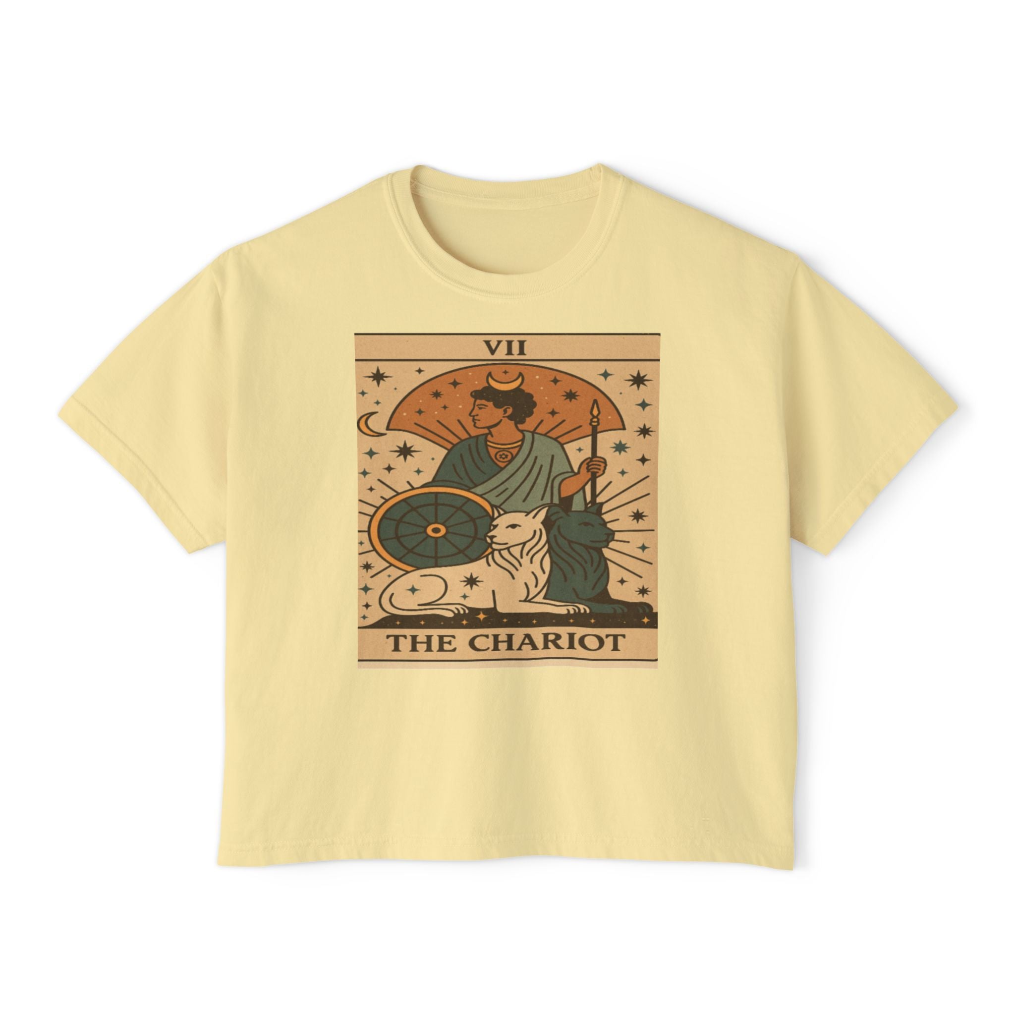 The Chariot Tarot Shirt, Vintage Style Boxy Tee, Major Arcana Graphic Tee, Gift for friends or family