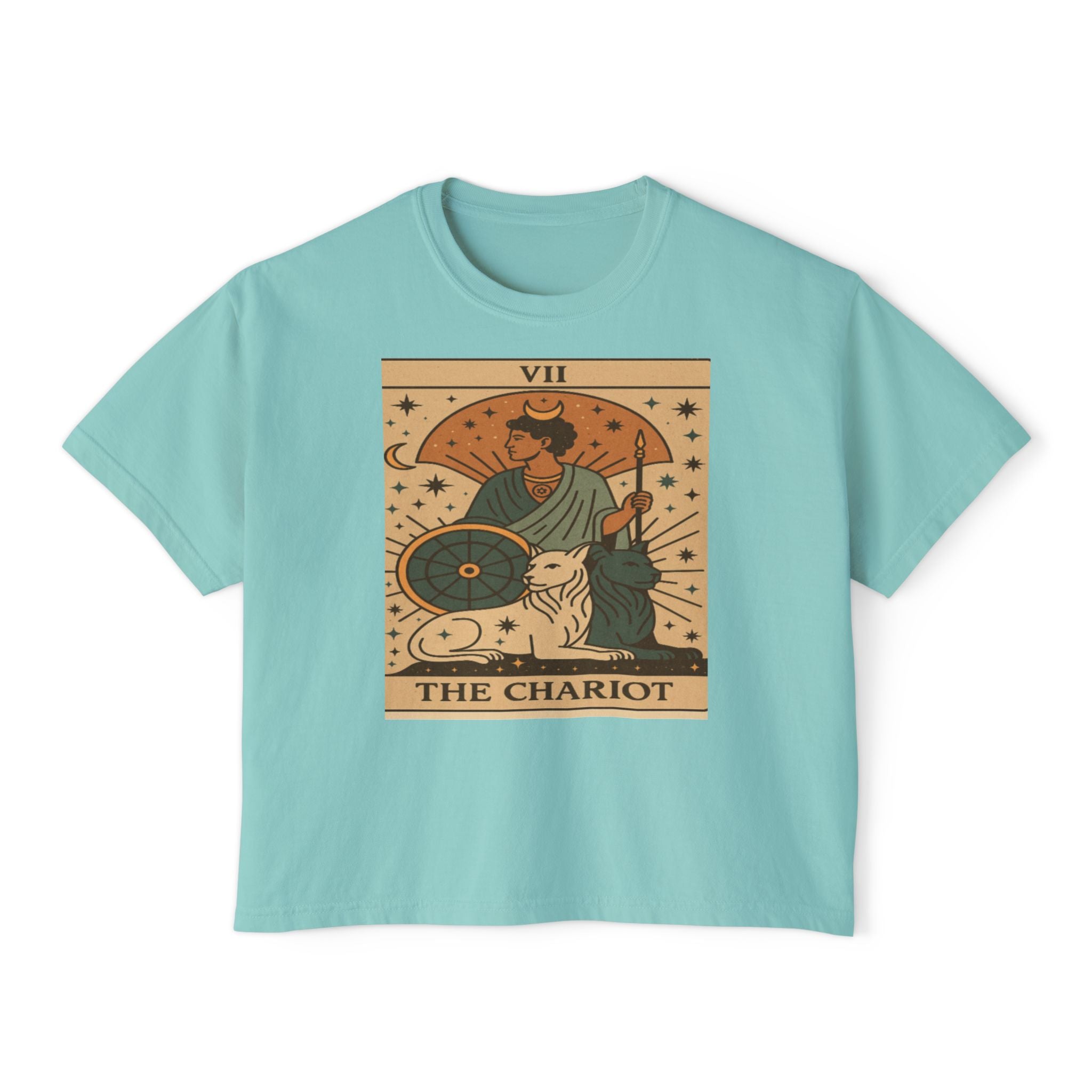 The Chariot Tarot Shirt, Vintage Style Boxy Tee, Major Arcana Graphic Tee, Gift for friends or family