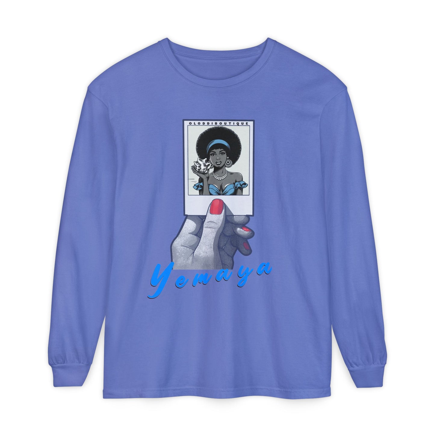 Polaroid Yemaya Long Sleeve Tee – Orisha Polaroid Collection | Gift for Devotee or Godparent