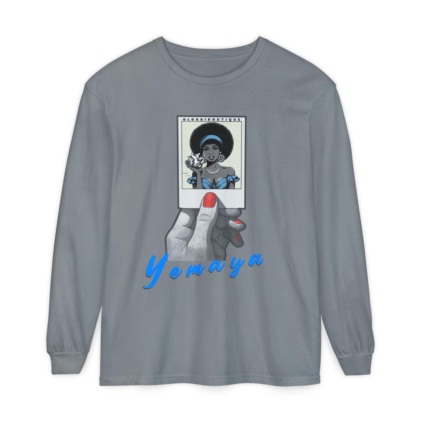 Polaroid Yemaya Long Sleeve Tee – Orisha Polaroid Collection | Gift for Devotee or Godparent