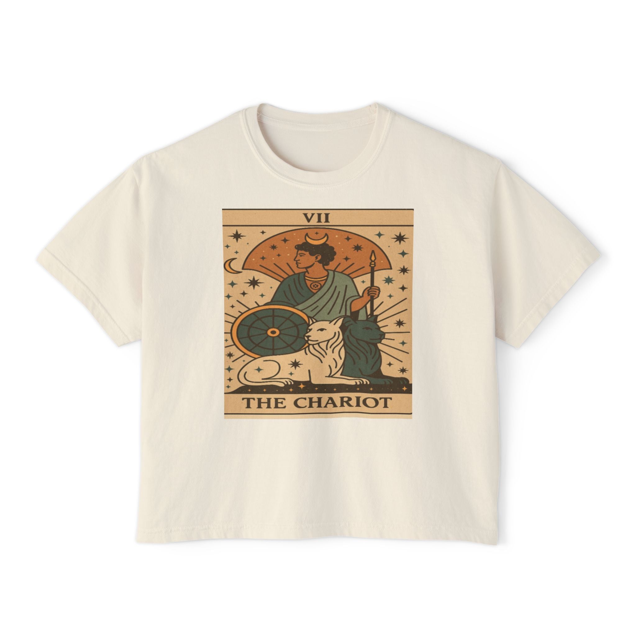 The Chariot Tarot Shirt, Vintage Style Boxy Tee, Major Arcana Graphic Tee, Gift for friends or family
